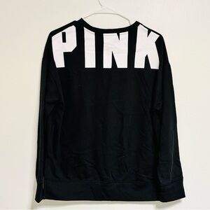 PINK Victoria Secret Black Sweatshirt Long Sleeve Top X-Small New with tags!